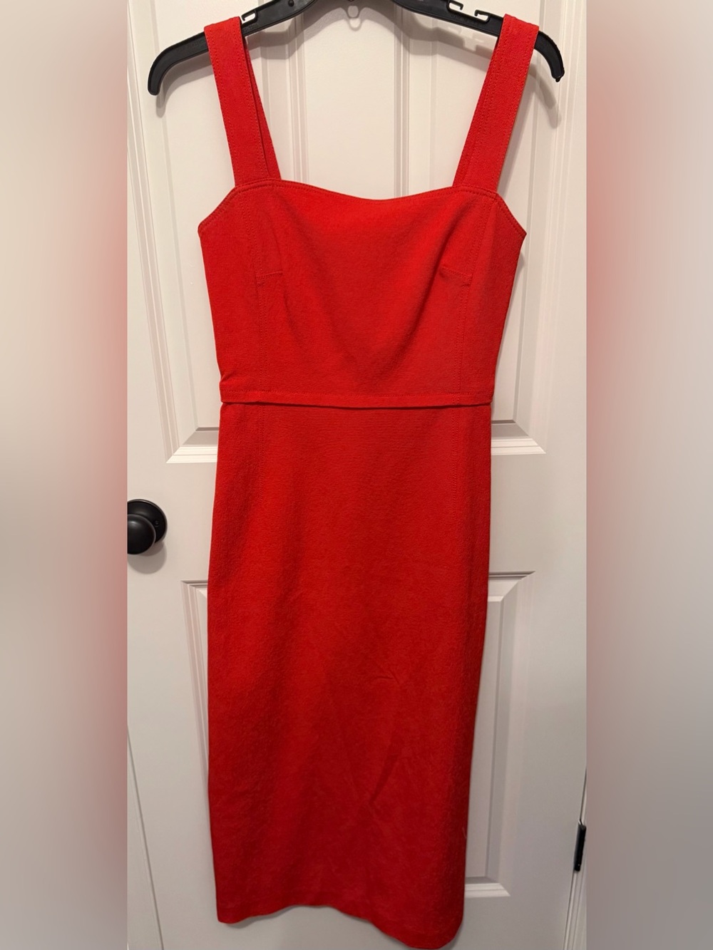 Tory Burch Gogi Berry stretch Gaulle Square-Neck Midi Dress